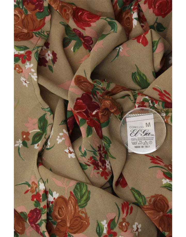 Gonna a trapezio da donna VINTAGE media W28 poliestere floreale beige