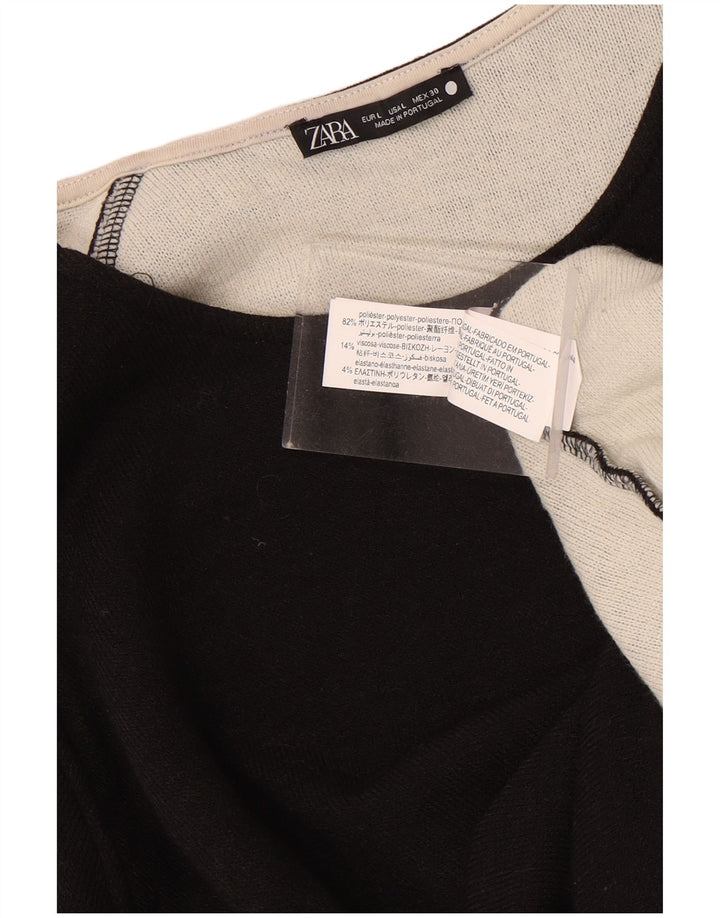 Felpa oversize da donna Zara UK 16 grande poliestere nero