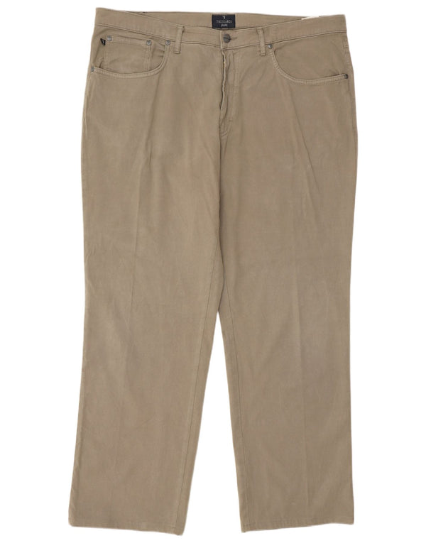 Pantaloni Casual Dritti Uomo Trussardi W44 L32 Cotone Beige