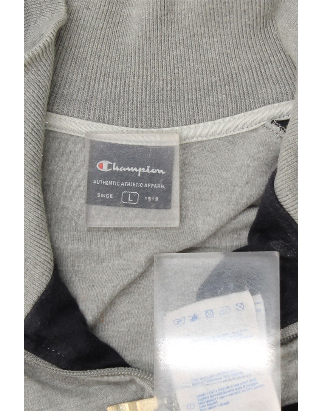 Giacca da tuta da uomo Champion, grande, in cotone color block grigio