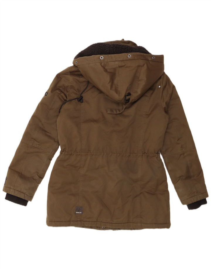 Giacca a vento con cappuccio da donna KHUJO UK 14 cotone kaki medio