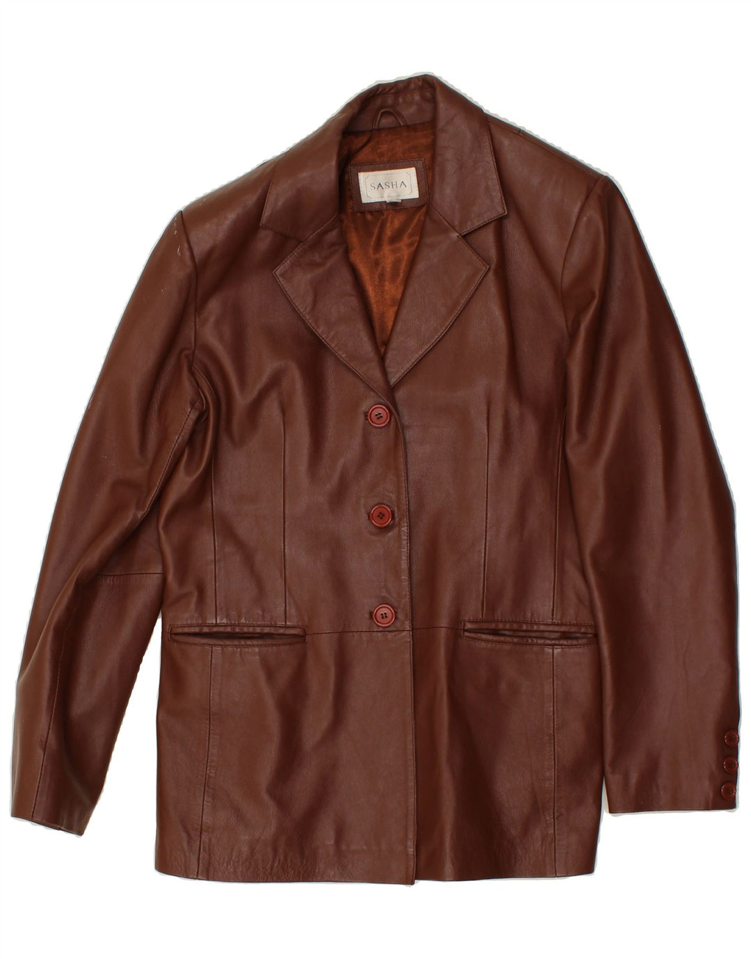 SASHA Womens Leather Jacket UK 16 Large  Brown Leather Vintage Sasha and Second-Hand Sasha from Messina Hembry 