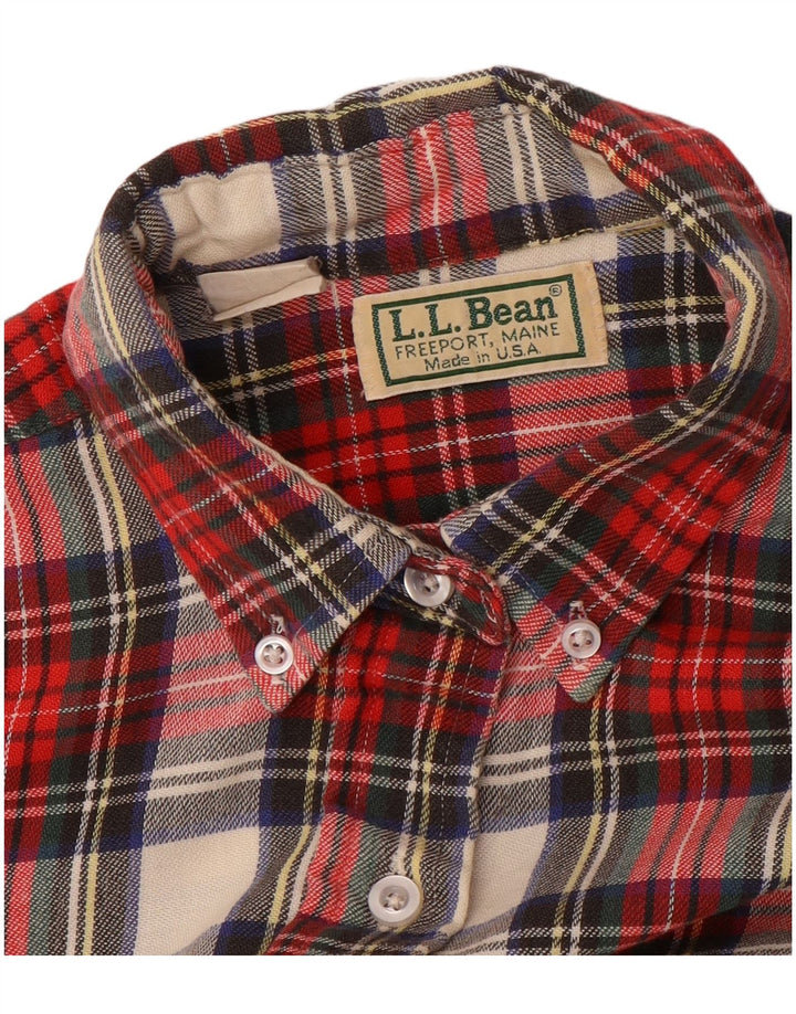 Camicia di flanella da donna L.L.BEAN UK 16 grande quadretto rosso