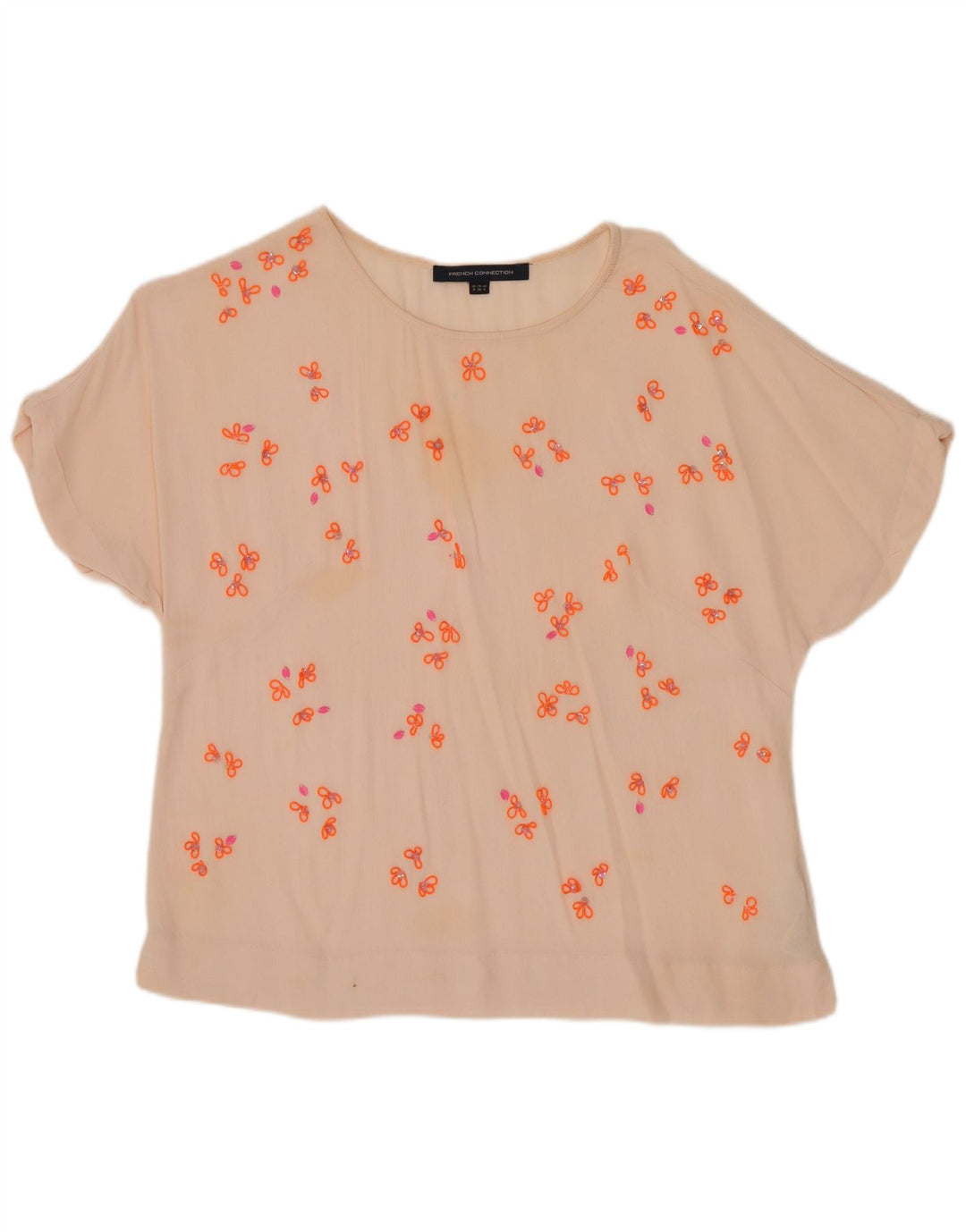 Camicetta da donna French Connection Top UK 8 piccola viscosa floreale rosa