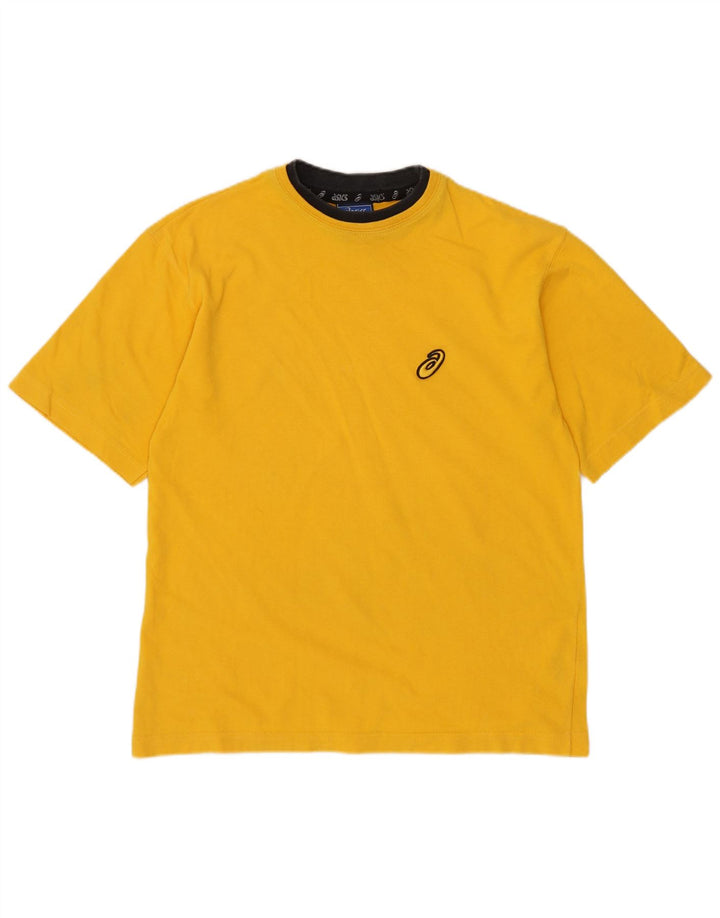 T-shirt Asics da bambino 11-12 anni in cotone giallo