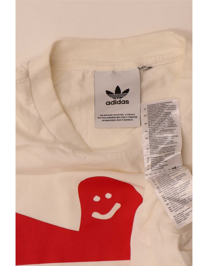 T-shirt grafica da uomo Adidas Top piccola bianca