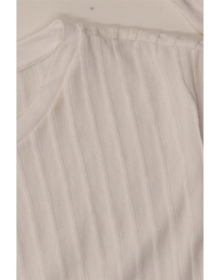Marks & Spencer Top oversize da donna a maniche lunghe UK 10 Small Bianco