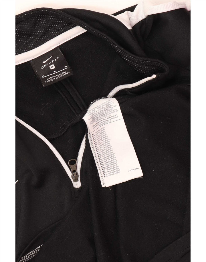 Maglia da tuta Nike Dri Fit con collo e zip da uomo, color block medio nero