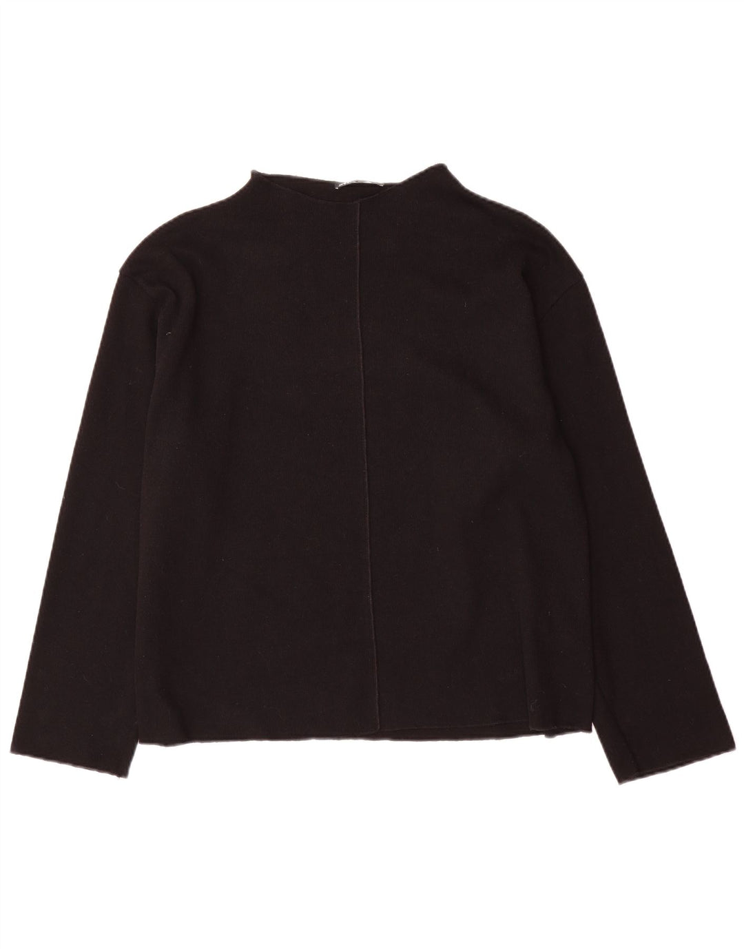 Maglione maglione collo alto da donna Zara UK 16 grande cotone nero
