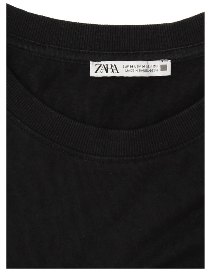 T-shirt Zara da donna Top UK 14 media nera