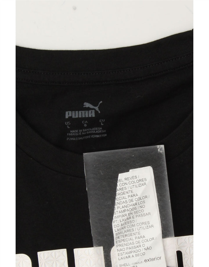 T-shirt grafica PUMA da uomo, taglia grande, in cotone nero
