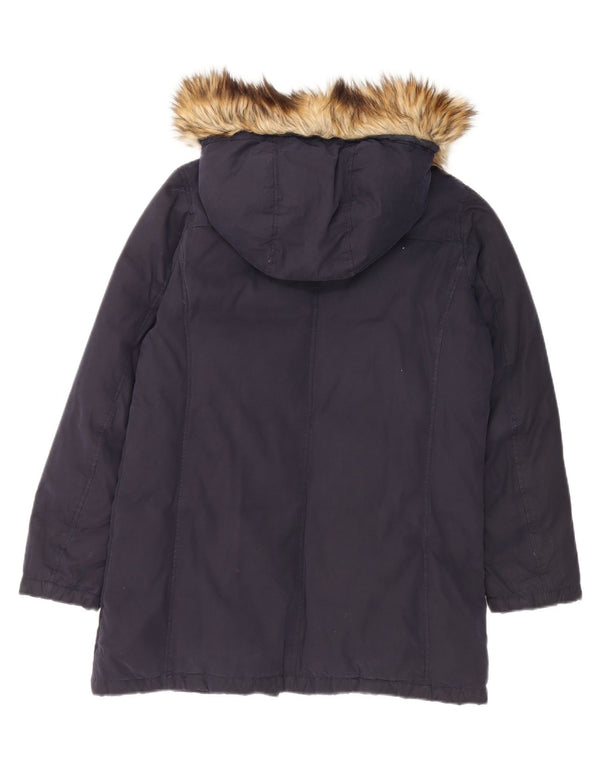 Cappotto imbottito oversize con cappuccio da donna Benetton UK 8 Small Blu Navy