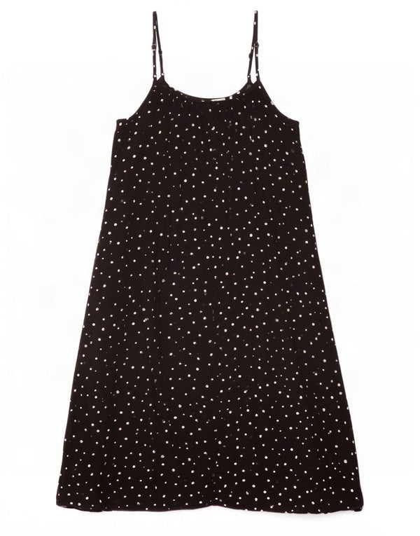 Vestito estivo da donna Marks & Spencer UK 14 grande viscosa maculata nera