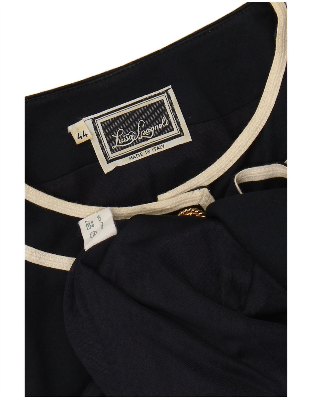 LUISA SPAGNOLI Giacca Blazer a Maniche Corte da Donna IT 44 Medio Blu Navy