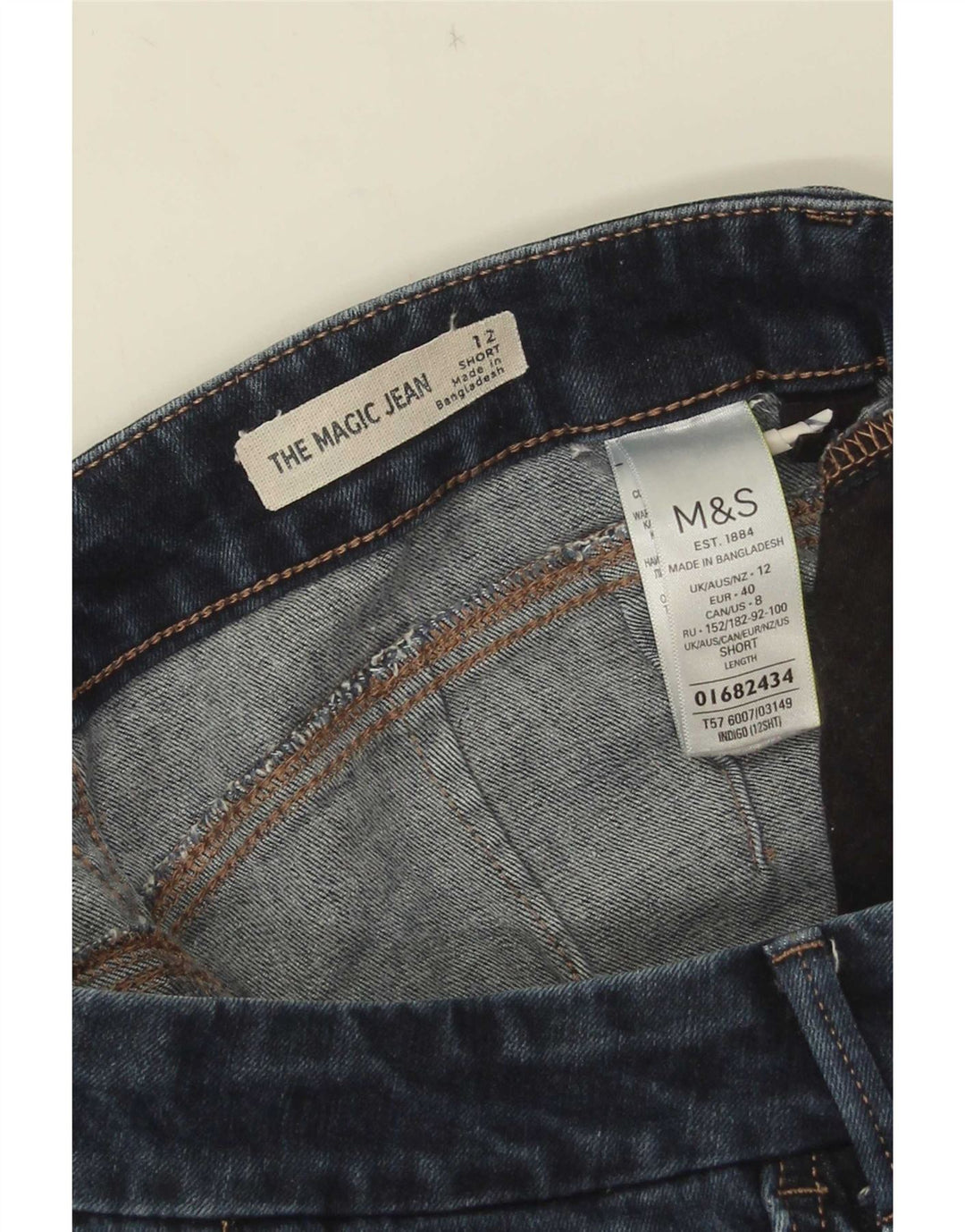 Jeans svasati da donna Marks & Spencer UK 12 Medio W28 L27 Cotone blu navy