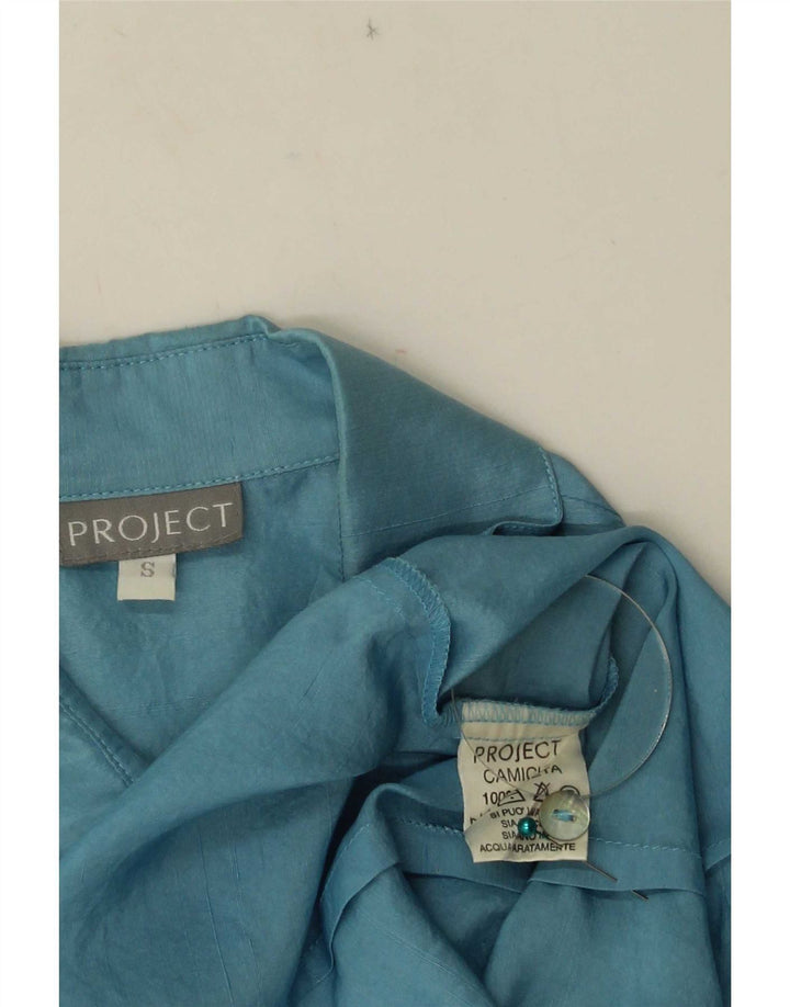 Camicetta senza maniche da donna Project UK 10 piccola seta blu