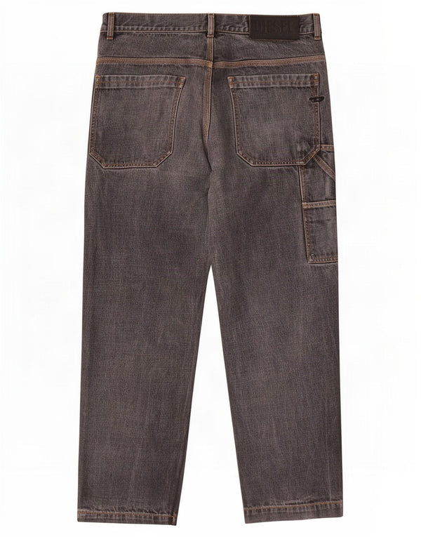 Jeans dritti cargo da uomo Diesel W33 L27 cotone grigio