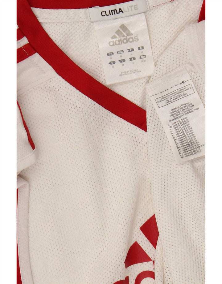 Canotta grafica Adidas Climalite da uomo, poliestere color block bianco medio