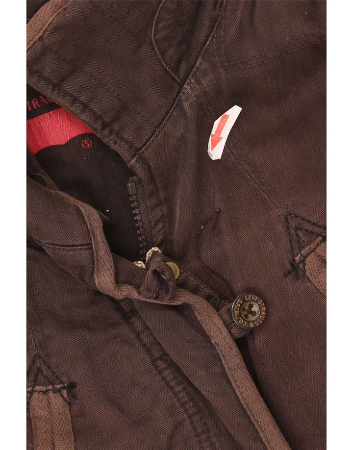 Giacca a vento da donna Levi's UK 10 piccola spina di pesce marrone