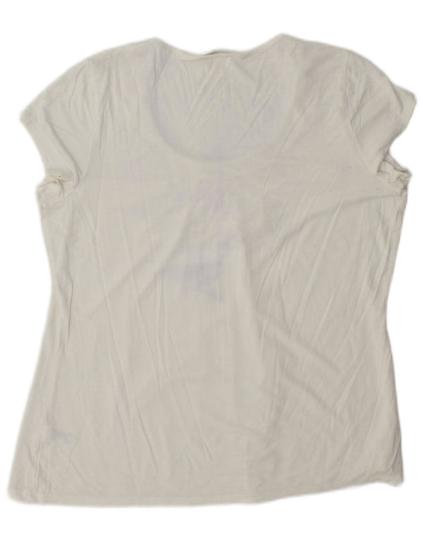 T-shirt da donna Marks & Spencer Top UK 16 Large bianca in viscosa