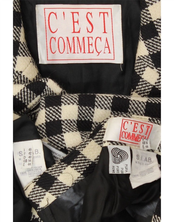 C'EST COMMECA set gonna 2 pezzi da donna UK 14 medio W30 percalle nero