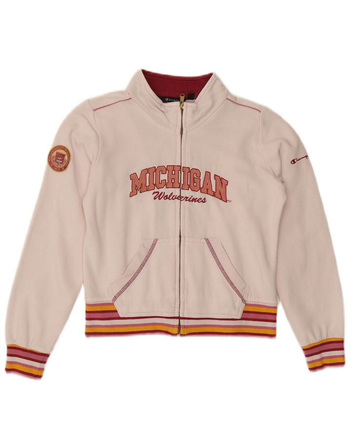 CHAMPION Boys Tracksuit Top Jacket 9-10 Years Medium  White