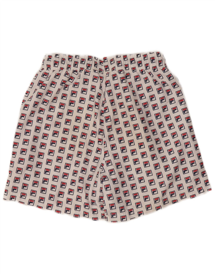 Pantaloncini da bagno grafici da uomo FILA XS poliestere bianco