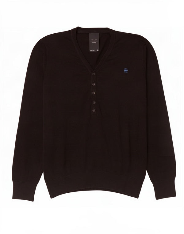 Maglione da uomo con scollo a V G-Star XL in cotone nero