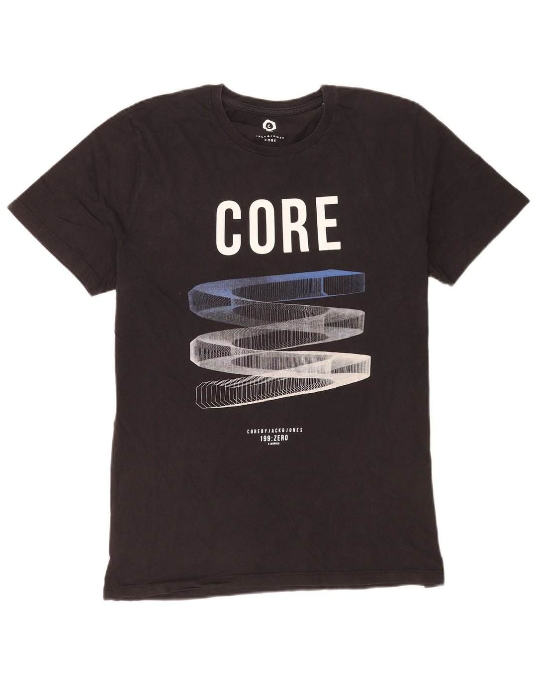 Jack & Jones T-shirt grafica da uomo grande in cotone nero