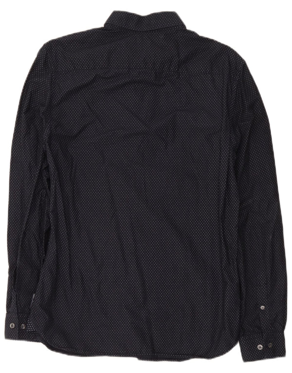 Camicia da uomo French Connection in cotone maculato medio blu navy