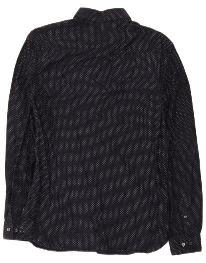 Camicia da uomo French Connection in cotone maculato medio blu navy