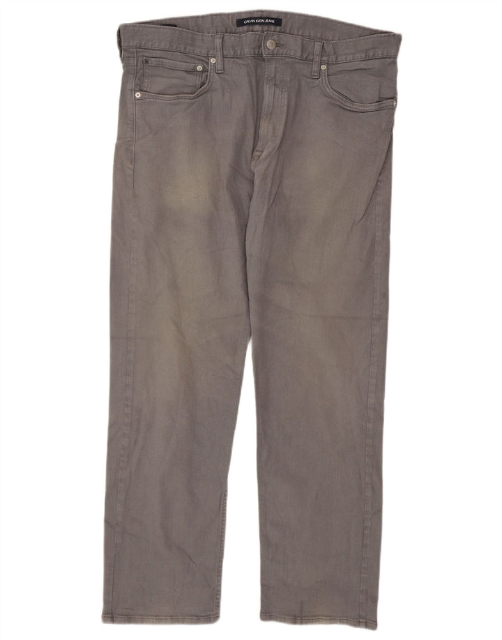 CALVIN KLEIN Jeans dritti da uomo W36 L30 Cotone grigio