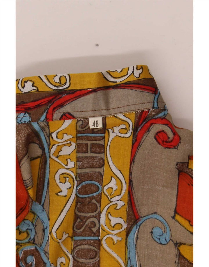 Camicetta camicia vintage da donna con motivo astratto IT 48 XL multicolore