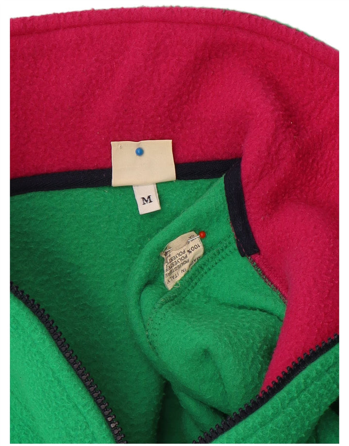 Maglione in pile da uomo Sisley con zip e collo in poliestere verde medio