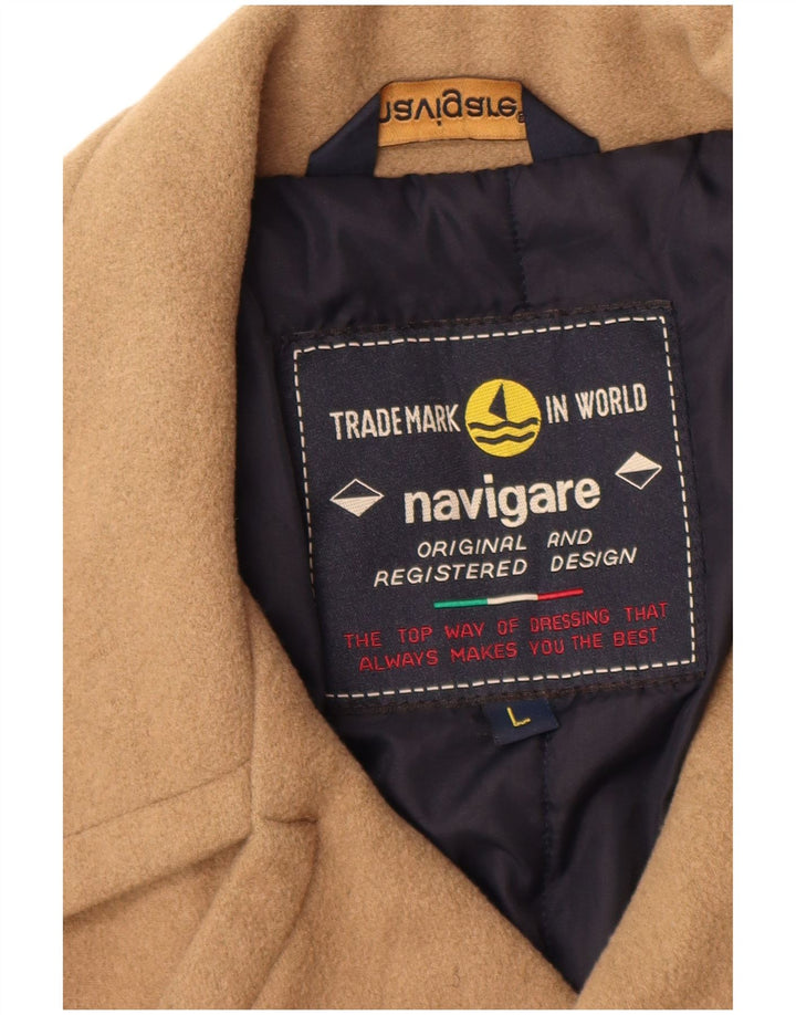 Caban da uomo Navigare UK 40 Large Beige Lana