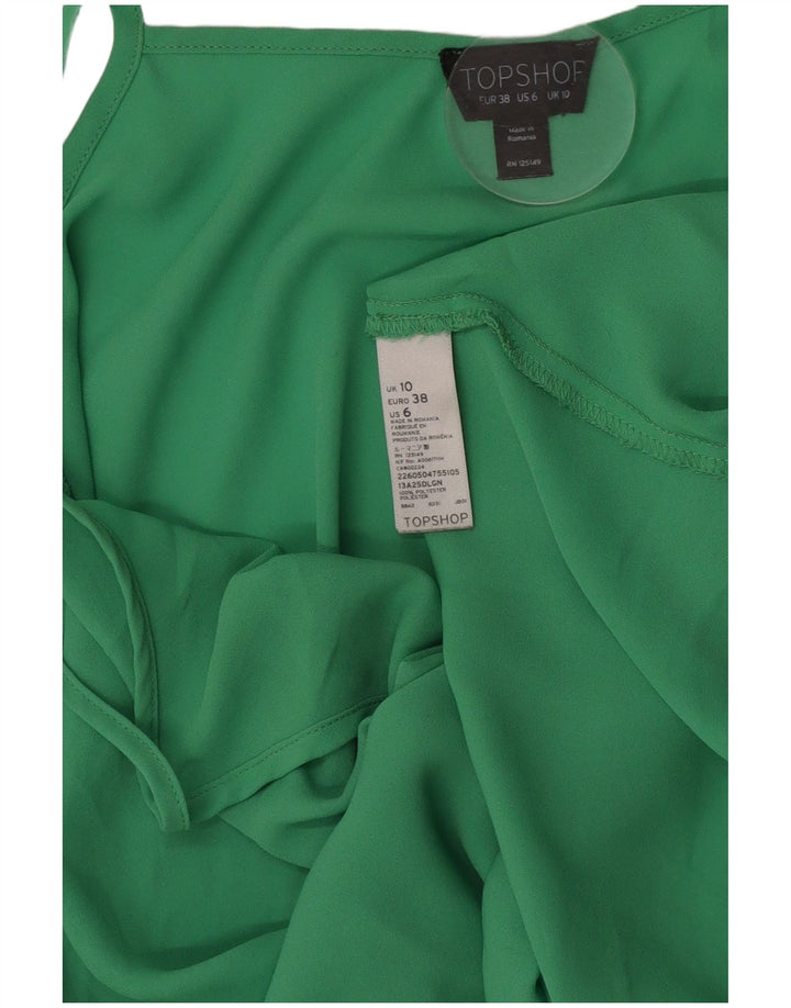 Topshop Canottiera da donna UK 10 Small Verde Poliestere