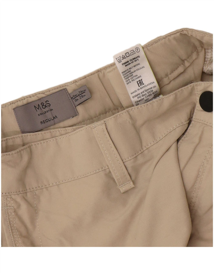 Pantaloni cargo dritti da uomo Marks & Spencer W36 L29 cotone beige