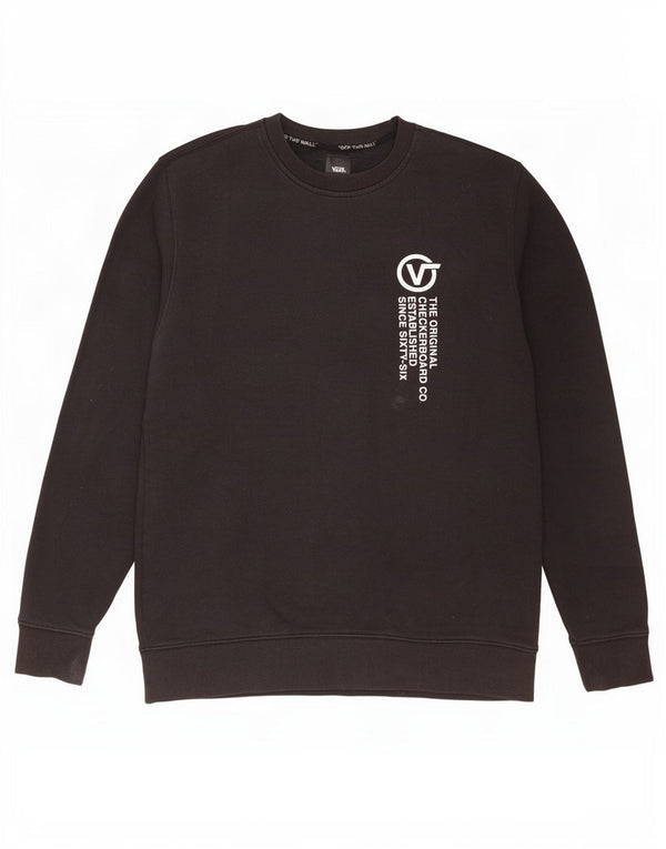 Felpa grafica da uomo Vans, maglione, cotone nero medio