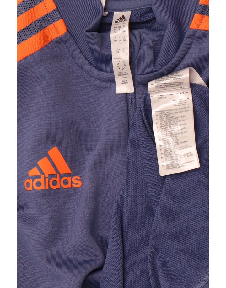 Top della tuta pullover ADIDAS da bambino del Manchester United 13-14 anni blu