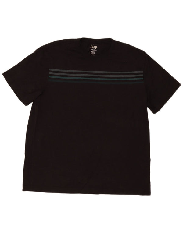 Maglietta da uomo Lee Top XL in cotone a righe nere