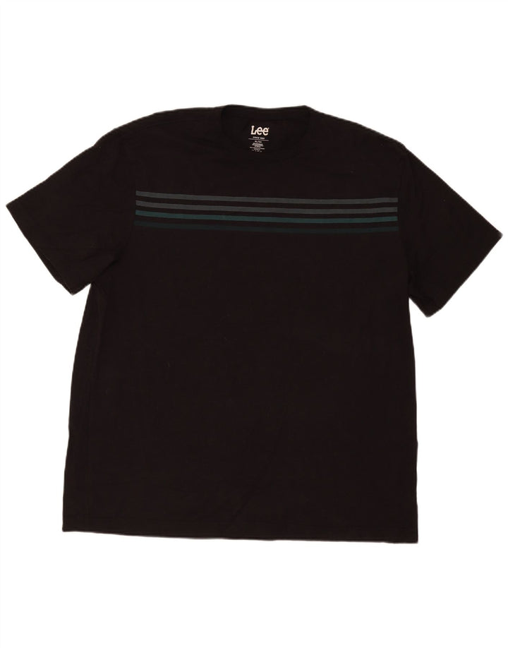 Maglietta da uomo Lee Top XL in cotone a righe nere