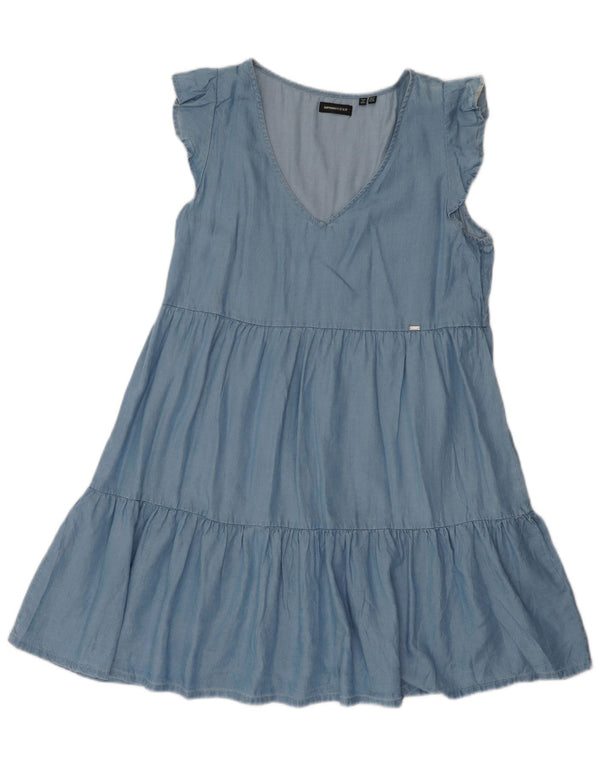 Abito da donna a trapezio Superdry UK 12 Lyocell blu medio