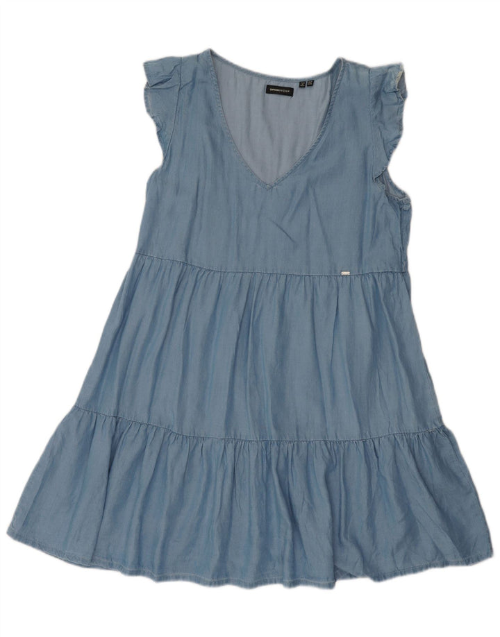 Abito da donna a trapezio Superdry UK 12 Lyocell blu medio