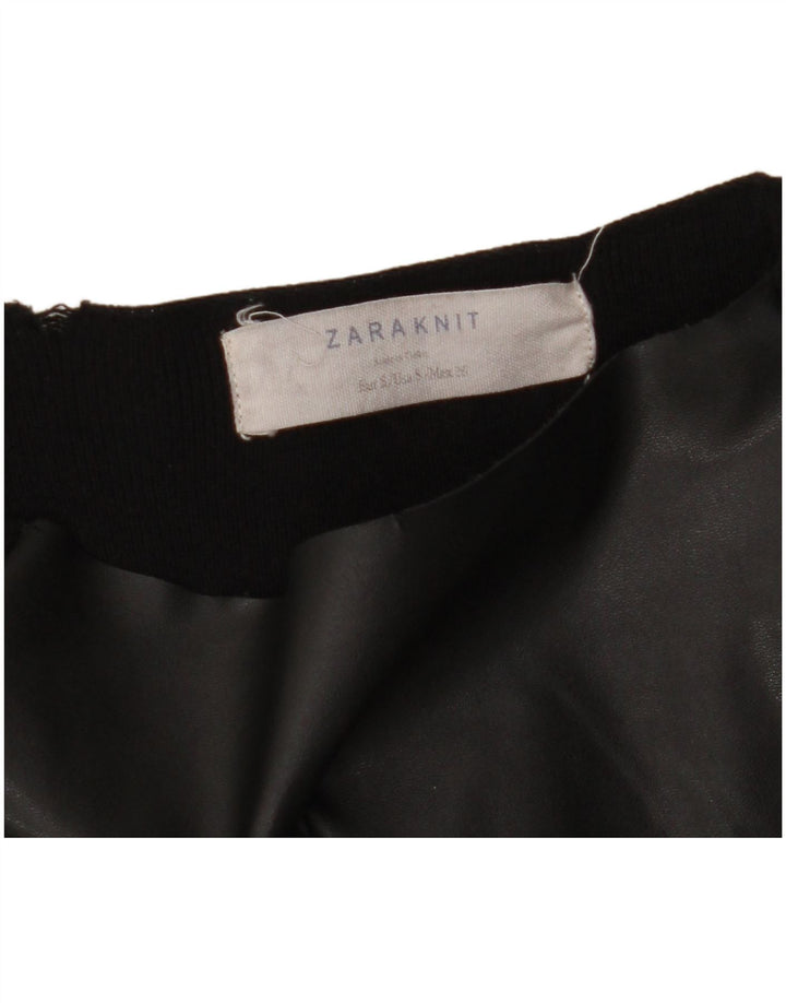 Top ZARA da donna corto con spalle scoperte e maniche a 3/4 UK 10 piccolo nero