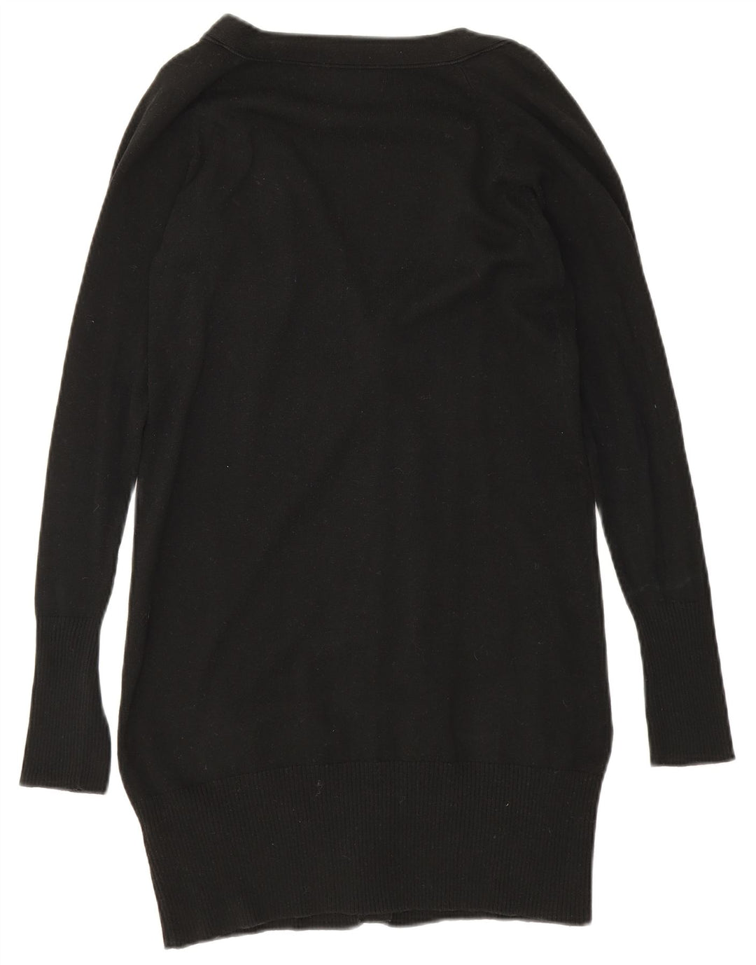 Maglione cardigan lungo da donna Zara UK 12 cotone nero medio