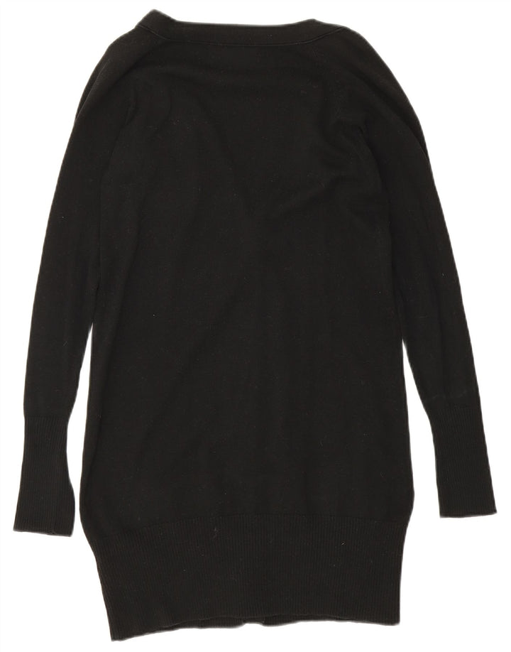 Maglione cardigan lungo da donna Zara UK 12 cotone nero medio