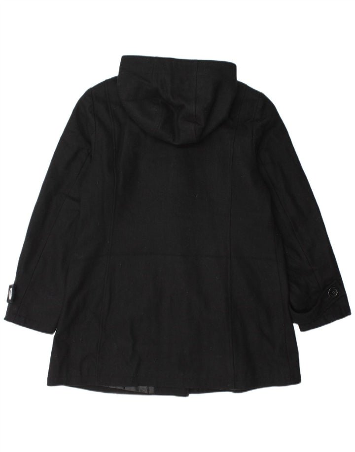 Montgomery con cappuccio da donna vintage UK 14 grande lana nera