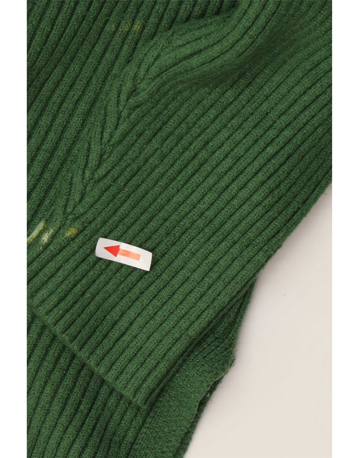 Maglione maglione a collo alto da donna Marks & Spencer UK 16 grande viscosa verde