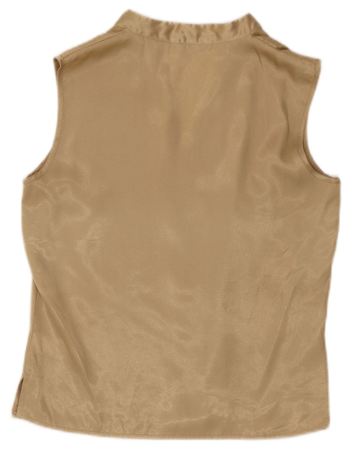 Camicetta senza maniche da donna Marks & Spencer UK 10 Small Poliestere dorato