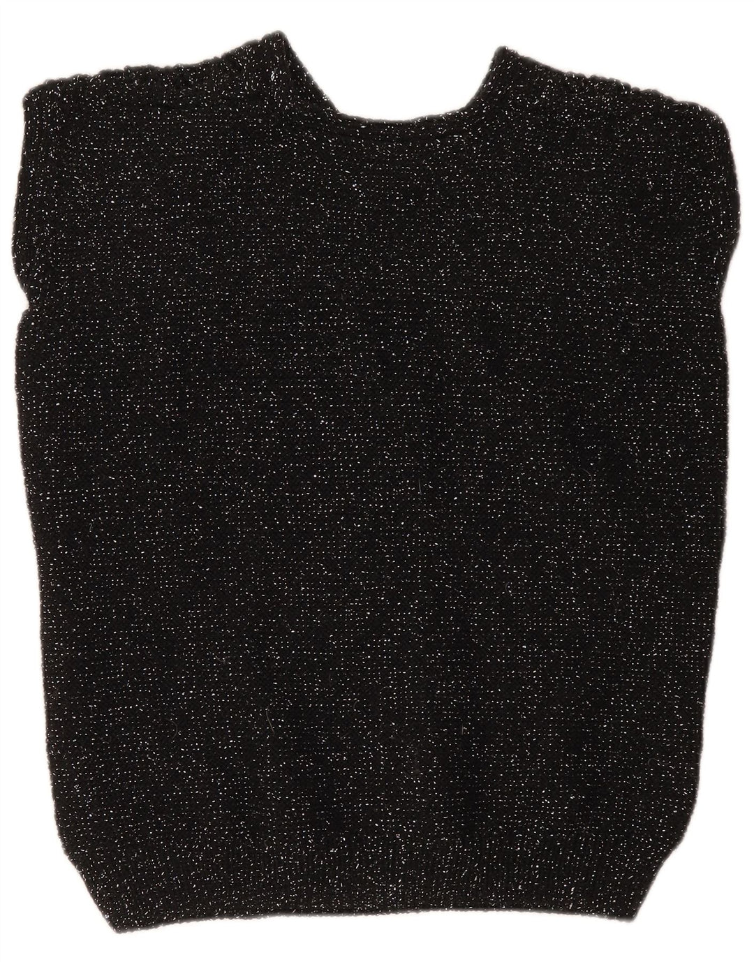 Canottiera vintage da donna UK 12 media nera screziata